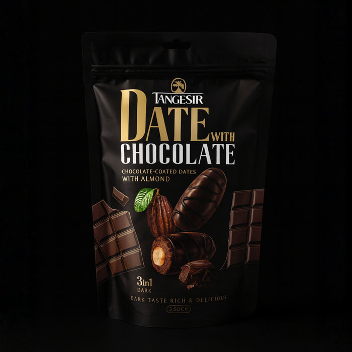 Dark Chocolate Coated Dates With Almond
