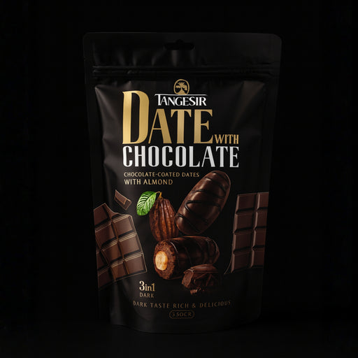 Dark Chocolate Coated Dates With Almond
