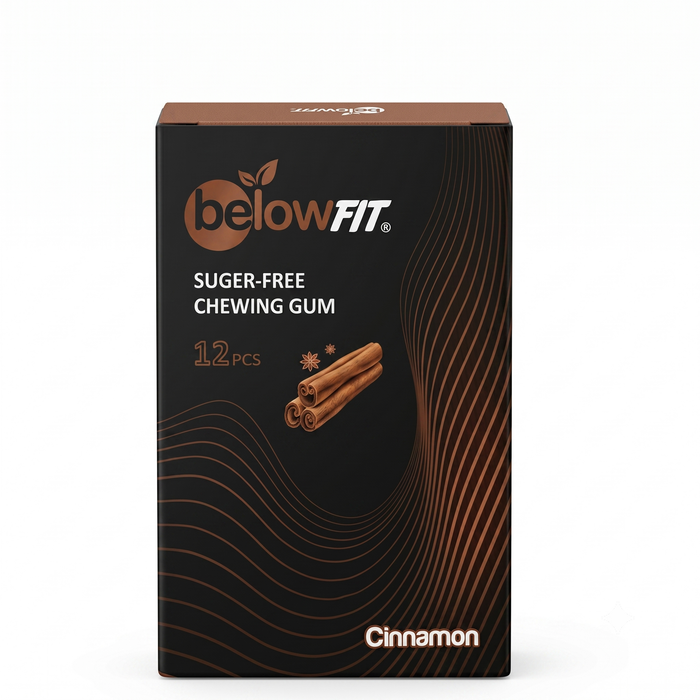 BelowFit Sugar Free Chewing Gum with Stevia 15g - Pack of 12