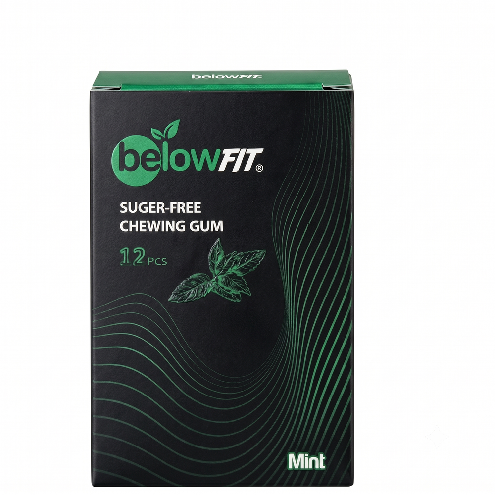 BelowFit Sugar Free Chewing Gum with Stevia 15g - Pack of 12