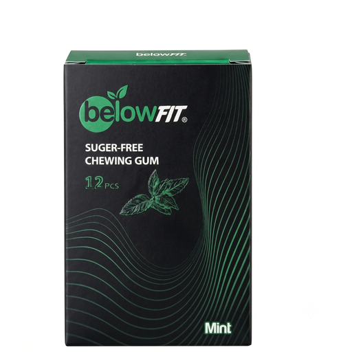 BelowFit Sugar Free Chewing Gum with Stevia 15g - Pack of 12