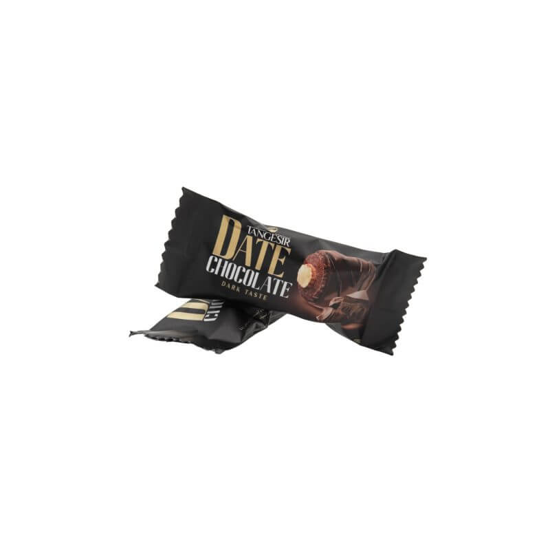Individually wrapped dark chocolate date bar with almond filling by Roya Group